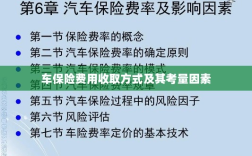 车保险费用收取方式及考量因素解析