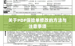 PDF保险单修改指南及注意事项