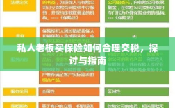 私人老板购买保险的税务优化策略，探讨与指南