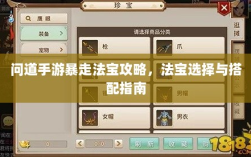 问道手游暴走法宝攻略，法宝选择与搭配指南