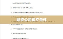 融资公司成立条件详解，全面解析所需资质与要素
