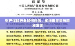 财产保险行业评估与决策，多维度考量与精准策略
