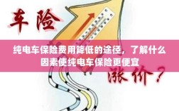 纯电车保险费用降低的途径，哪些因素影响纯电车保险价格？