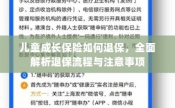 儿童成长保险退保指南，流程解析及注意事项