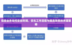 保险业务优化时间管理、工作流程与提高效率的关键策略指南