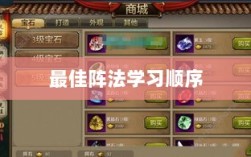手游天龙八部，最佳阵法学习顺序解析