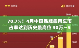 中国自主品牌乘用车市占率飙升至历史最高点，新能源车市场出现价格区间分化现象