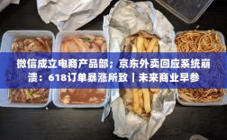微信成立电商产品部，京东外卖回应系统崩溃，背后的商业新动向与未来展望