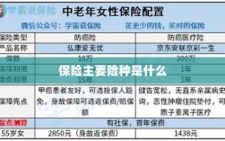 保险主要险种简介与概述