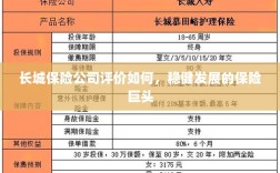 长城保险公司评价及稳健发展的保险巨头概况