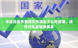 中证协发布重磅文件强化子公司管理、场外衍生品管理要求