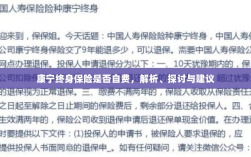 康宁终身保险的自费问题解析与建议探讨