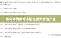大金险产品在保险市场的稀缺原因探究