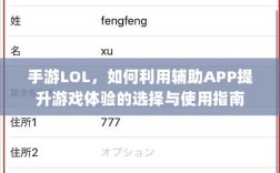 手游LOL，如何利用辅助APP提升游戏体验的选择与使用指南