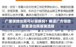 解读厂方保险政策，住院费用报销详解及流程解析