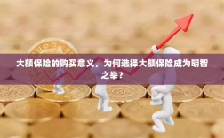 大额保险的购买意义，为何选择大额保险是明智的保障之举？