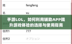 手游LOL，如何利用辅助APP提升游戏体验的选择与使用指南