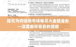 大金险在保险市场的缺席，深度探究其原因