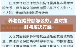 养老保险中断应对指南，解决方案与策略