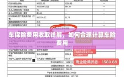 车保险费用详解与合理计算指南
