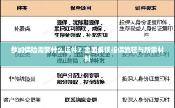 投保全攻略，保险所需证件及流程详解