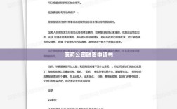 医药公司融资申请书撰写指南