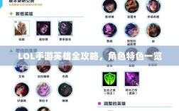 LOL手游英雄全攻略，角色特色一览