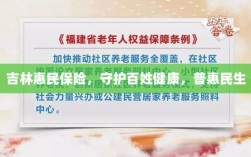 吉林惠民保险，守护百姓健康，普惠民生保障