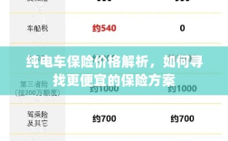 纯电车保险价格解析，如何获取更经济的保险方案？