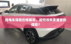 纯电车保险价格解析，如何选购更经济的保险方案？