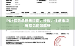 PDF保险单修改指南，步骤、注意事项及常见问题解析