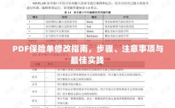 PDF保险单修改指南，步骤、注意事项及最佳操作实践