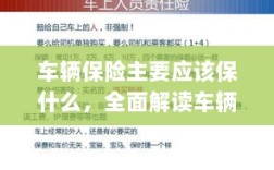 全面解读，车辆保险应保哪些内容？