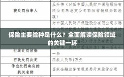 全面解读保险领域的关键一环，主要险种介绍及解析