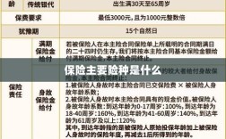 保险主要险种简介与概述