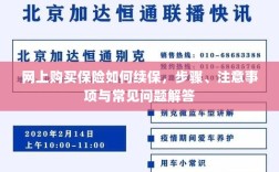 网上保险续保指南，步骤、注意事项及常见问题解答