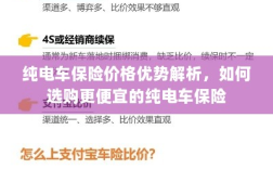 纯电车保险价格优势解析，如何选购更经济的纯电车保险方案