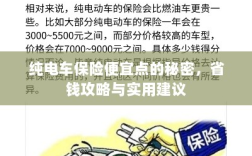 纯电车保险省钱攻略，如何找到更便宜的保险与实用建议