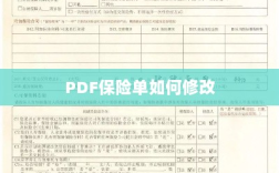 PDF保险单修改指南