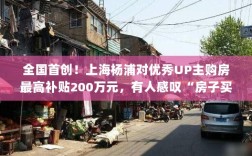 上海杨浦推出UP主购房补贴政策，最高补贴200万元，引发网友热议