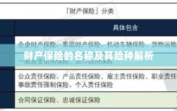 财产保险名称及险种深度解析