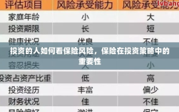 投资人的保险风险洞察，保险在投资策略中的核心重要性