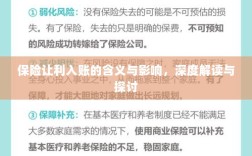 深度解读，保险让利入账的含义、影响及探讨