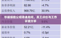 华瑞保险公司员工待遇及工作环境深度解析，员工评价揭示真相
