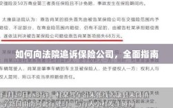 如何向法院追诉保险公司，全面指南解析