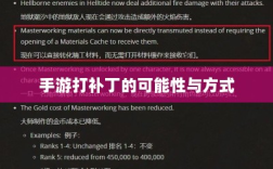 手游更新与补丁的必要性及实施方式，探讨手游打补丁的可能性与方式