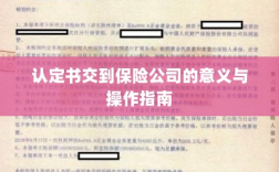 认定书交到保险公司的意义详解及操作指南
