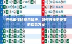 纯电车保险费用解析，如何获取更经济的保险方案？
