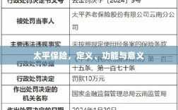 太平保险，定义、功能及其重要意义