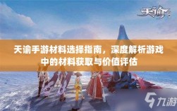天谕手游材料选择指南，深度解析游戏中的材料获取与价值评估